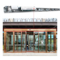 Compact rail track mounted sensor glass door operators